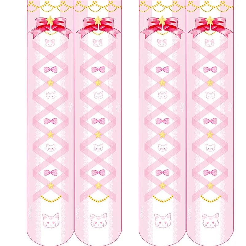 Pink Colourful Magical Cat Tight Highs