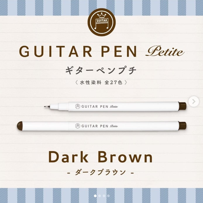 (NEW ARRIVAL) Teranishi Guitar Pen Petite - 0.3mm - Brown - Set of 3