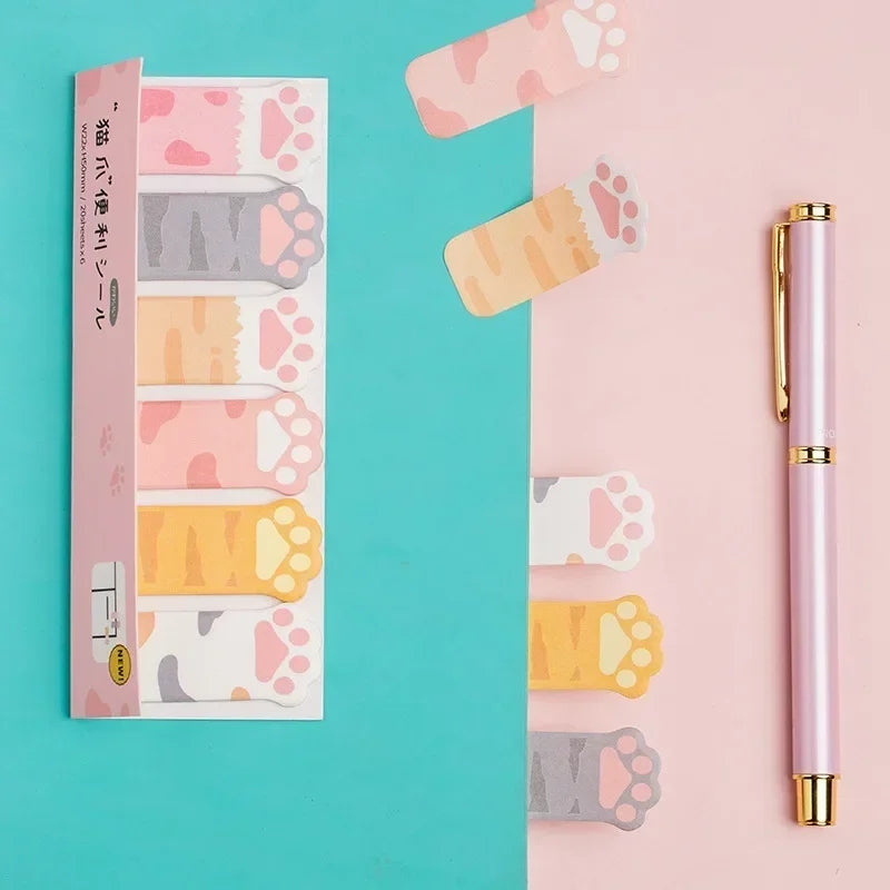 Cat Paw Sticky Notes – Cute Kawaii Memo Tabs for Journaling & Bookmarking