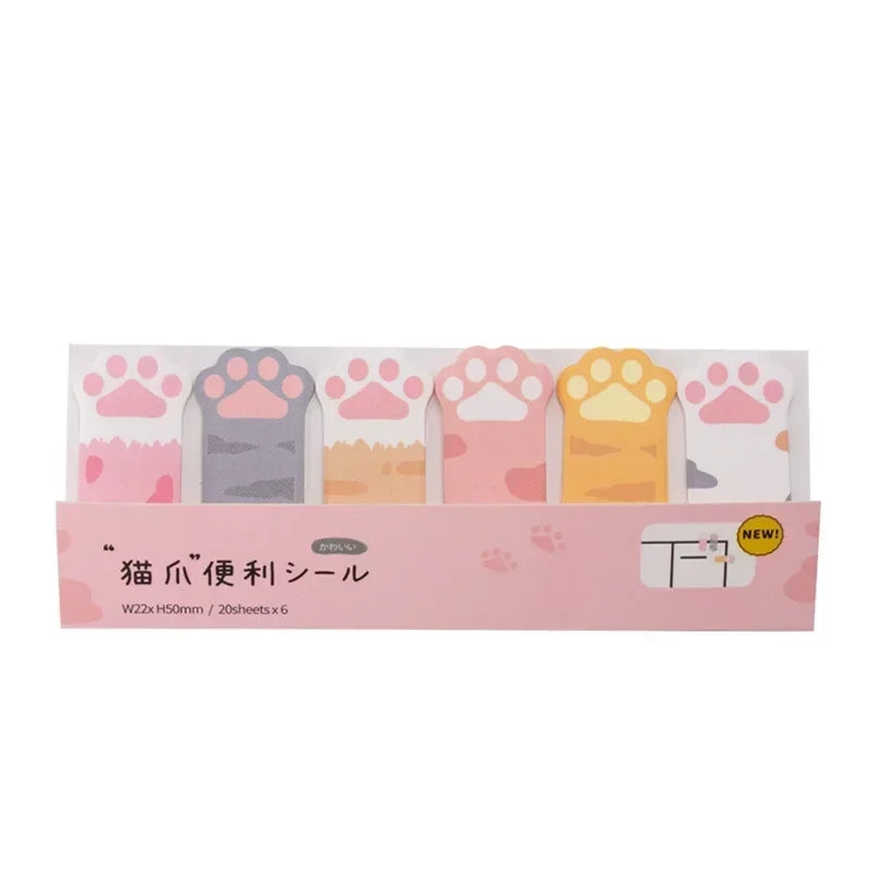 Cat Paw Sticky Notes – Cute Kawaii Memo Tabs for Journaling & Bookmarking