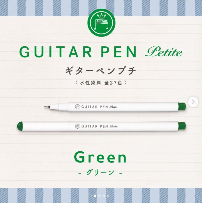 (NEW ARRIVAL) Teranishi Guitar Pen Petite - 0.3mm - Green - Set of 3