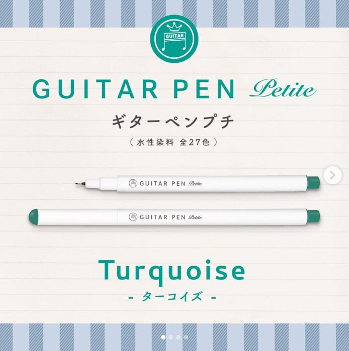 (NEW ARRIVAL) Teranishi Guitar Pen Petite - 0.3mm - Light Green - Set of 3