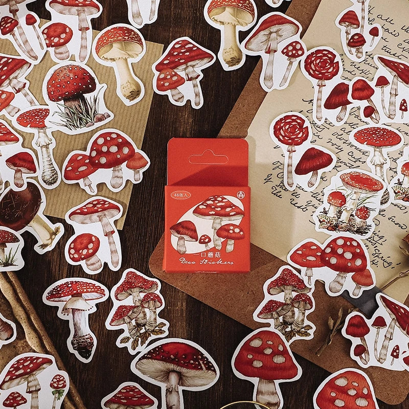 Sticker Box - Red Mushroom Forest
