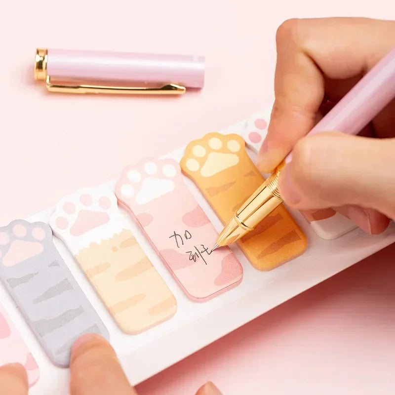 Cat Paw Sticky Notes – Cute Kawaii Memo Tabs for Journaling & Bookmarking