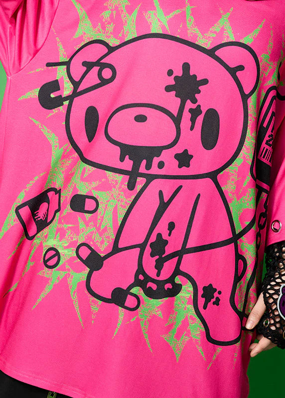 T-shirt oversize ACDC RAG x Gloomy Bear rose fuchsia