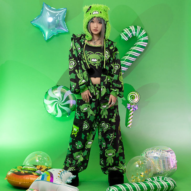 (NEW ARRIVAL) ACDC RAG × Gloomy × Sophie Powers - Jelly Zip Hoodie - Black & Green