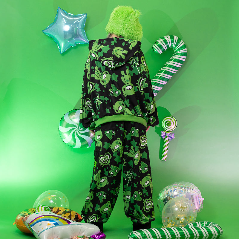 (NEW ARRIVAL) ACDC RAG × Gloomy × Sophie Powers - Jelly Zip Hoodie - Black & Green