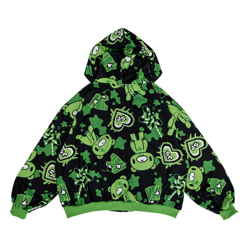 (NEW ARRIVAL) ACDC RAG × Gloomy × Sophie Powers - Jelly Zip Hoodie - Black & Green