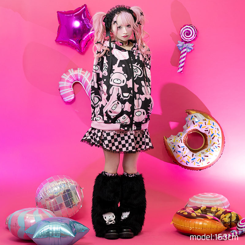 (NEW ARRIVAL) ACDC RAG × Gloomy × Sophie Powers - Cake Zip Hoodie Black & Pink