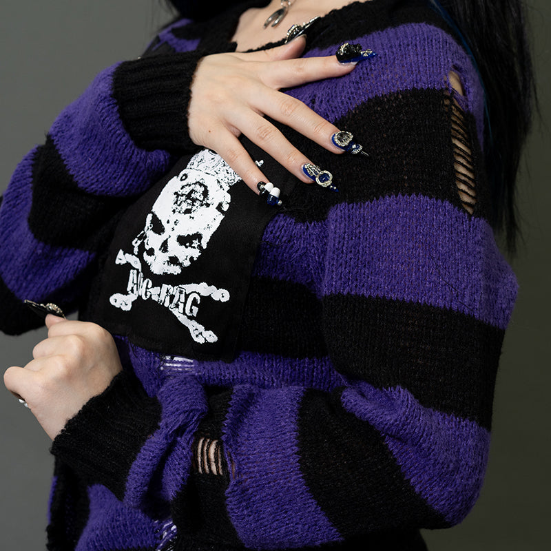 (NEW ARRIVAL) ACDC RAG – Border Cardigan – Black/Purple Edition