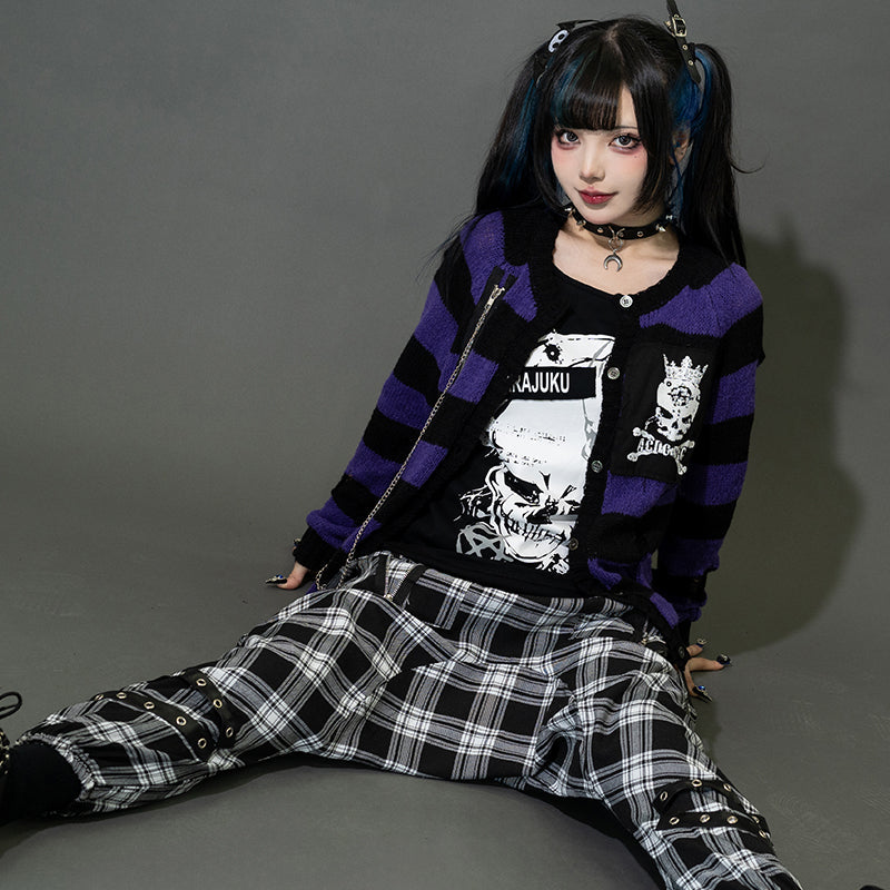 (NEW ARRIVAL) ACDC RAG – Border Cardigan – Black/Purple Edition
