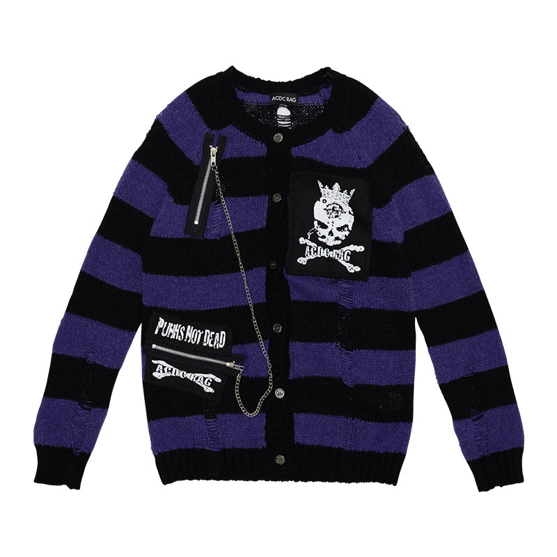 (NEW ARRIVAL) ACDC RAG – Border Cardigan – Black/Purple Edition