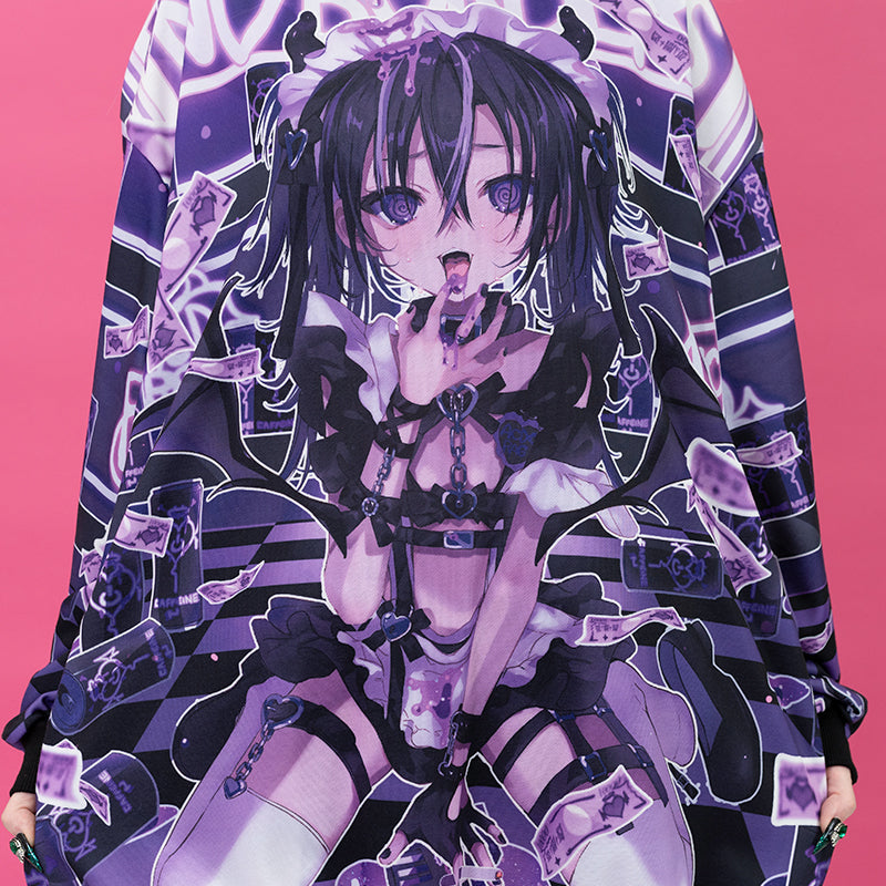 (NEW ARRIVAL) ACDC RAG × Peach ☆ Punch – Addictive Akuma Hoodie – Purple Edition