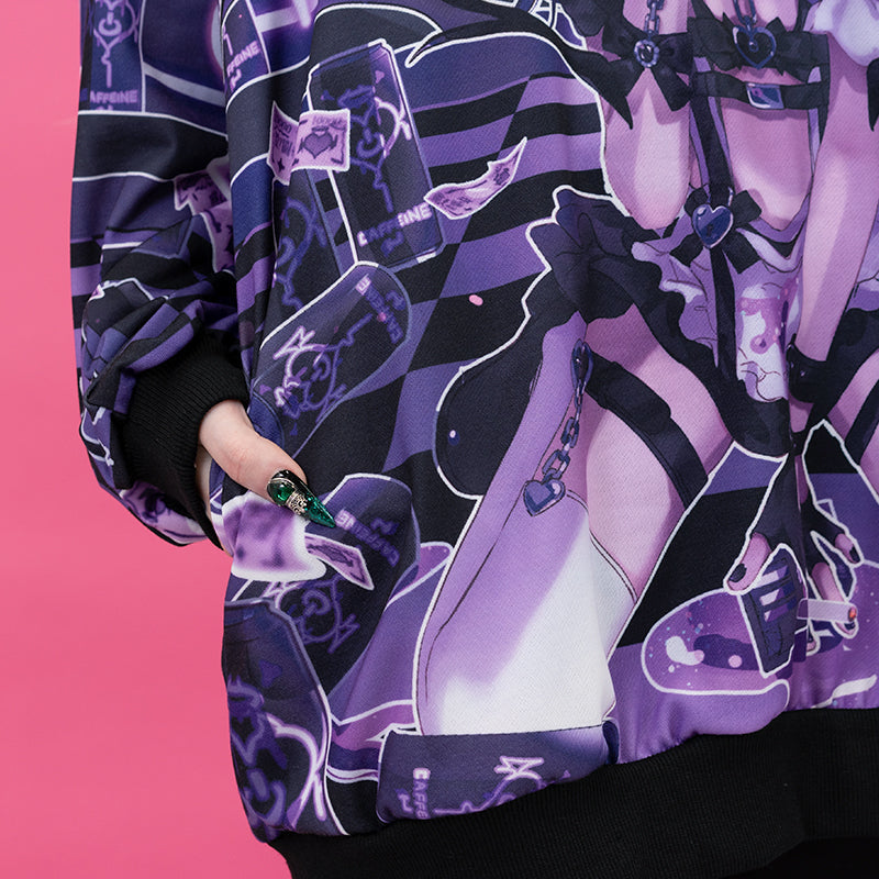 (NEW ARRIVAL) ACDC RAG × Peach ☆ Punch – Addictive Akuma Hoodie – Purple Edition