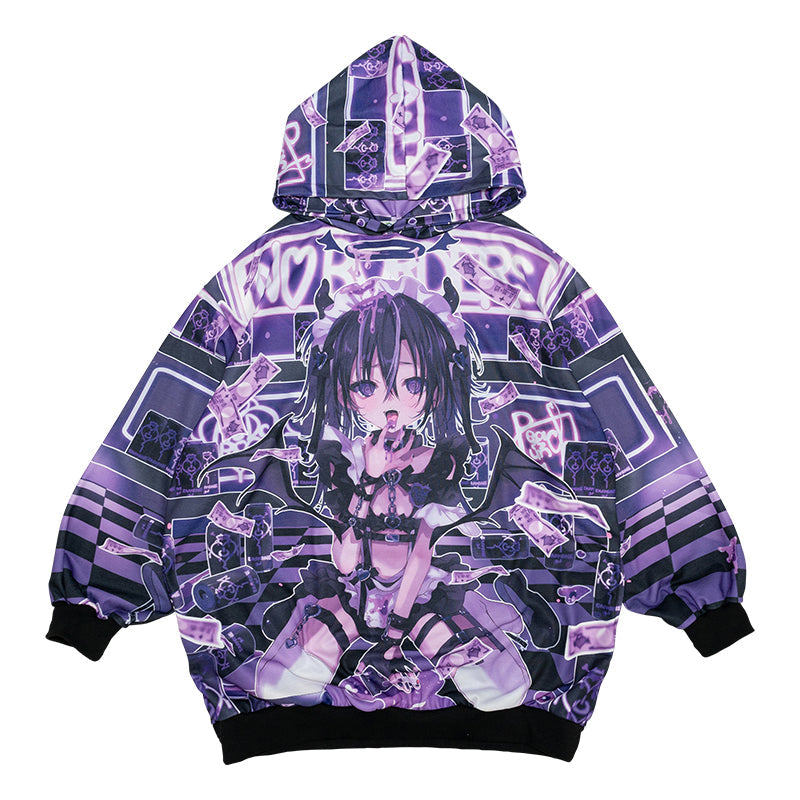 (NEW ARRIVAL) ACDC RAG × Peach ☆ Punch – Addictive Akuma Hoodie – Purple Edition