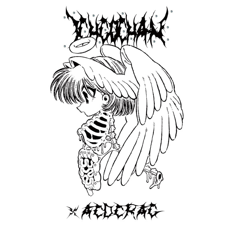 (NEW ARRIVAL) ACDC RAG × ICHIGO CHAN – Ribcage Angel Girl T-Shirt – White Edition
