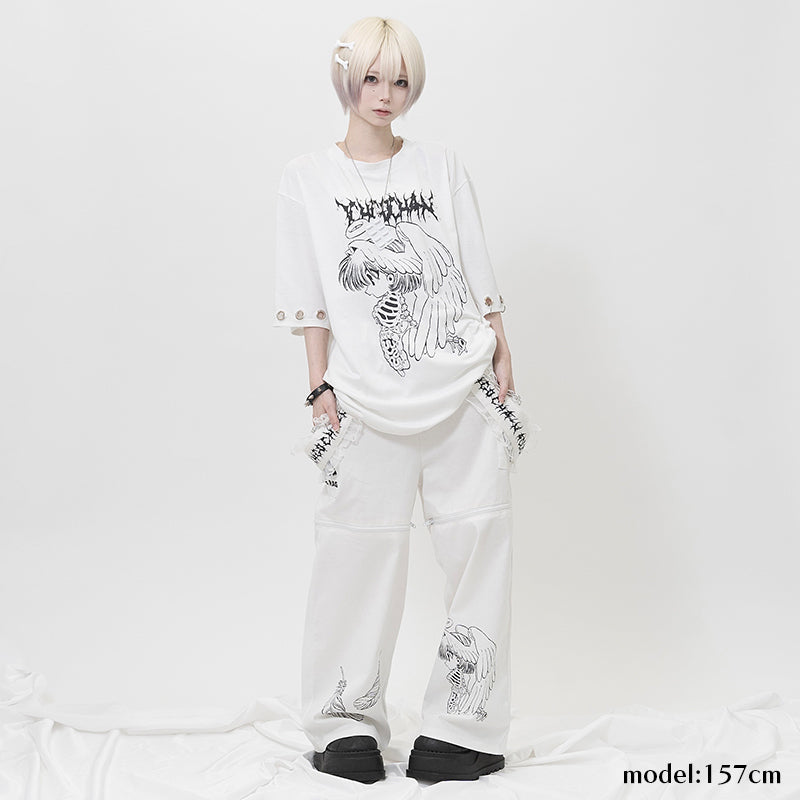 (NEW ARRIVAL) ACDC RAG × ICHIGO CHAN – Ribcage Angel Girl T-Shirt – White Edition