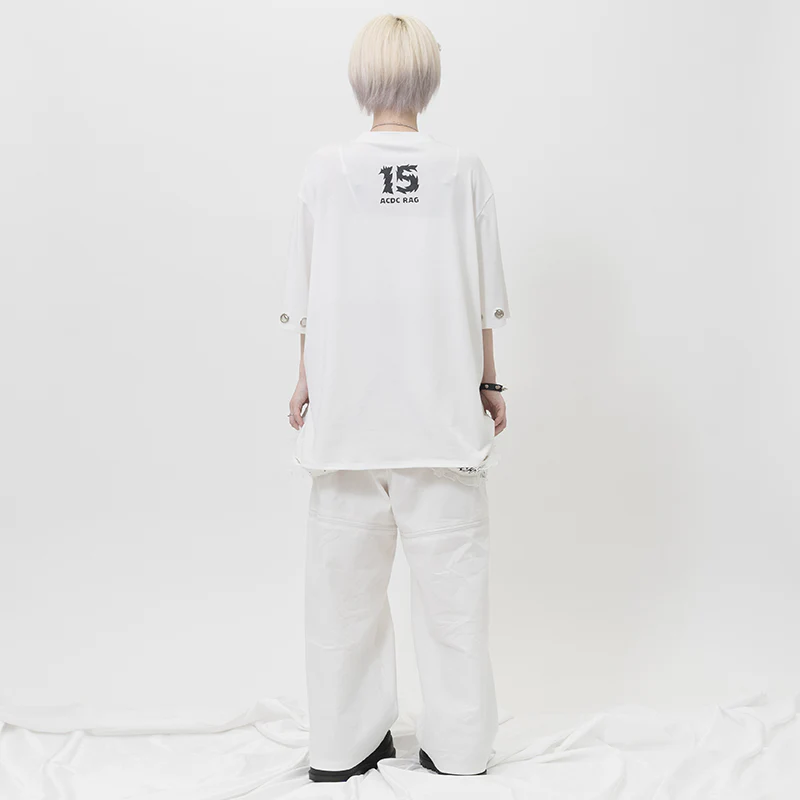 (NEW ARRIVAL) ACDC RAG × ICHIGO CHAN – Ribcage Angel Girl T-Shirt – White Edition