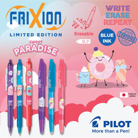 NOUVEAU ! Pilot FriXion Clicker - 0,7 mm - Bleu Paradis Guimauve