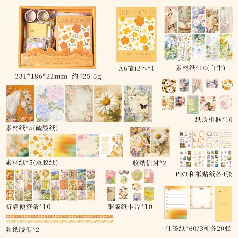 NOUVEAU ! Coffret cadeau de papeterie « Marée florale » pour album de scrapbooking