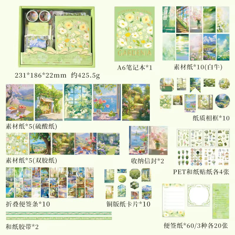 Garden Green Scrapbook - Stationery Gift Box Set