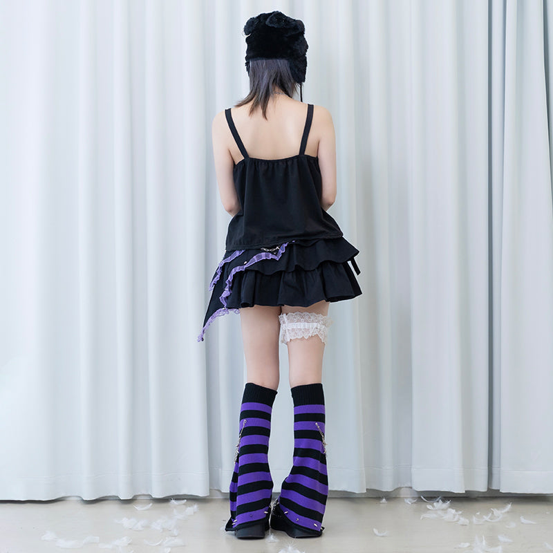 ACDC RAG Angel Punk Skirt - Black & Purple
