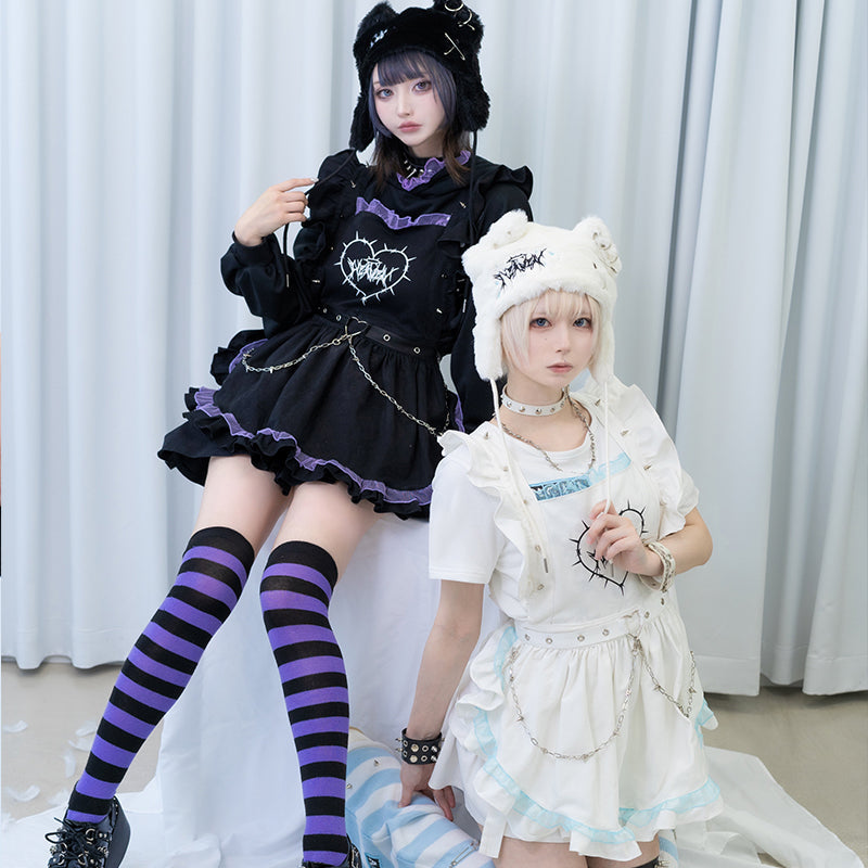 ACDC RAG Angel Punk Skirt - Black & Purple