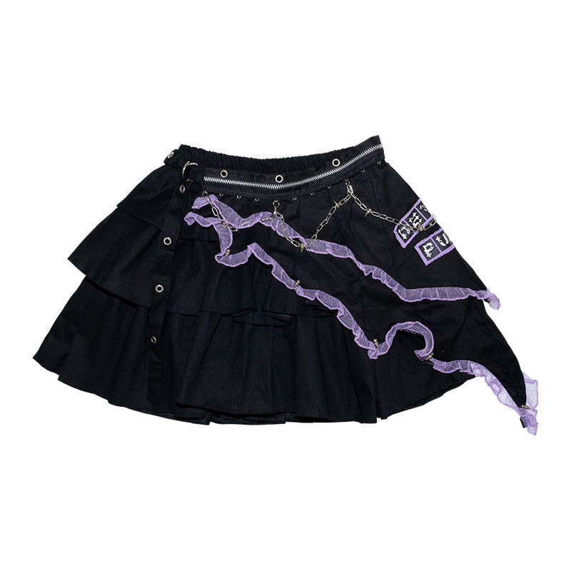 ACDC RAG Angel Punk Skirt - Black & Purple