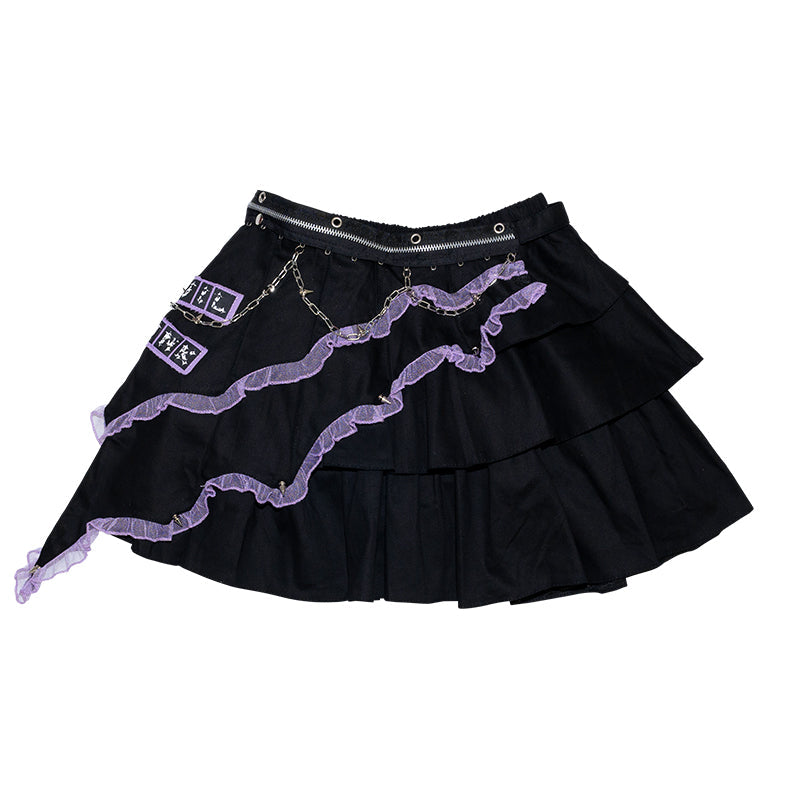 ACDC RAG Angel Punk Skirt - Black & Purple