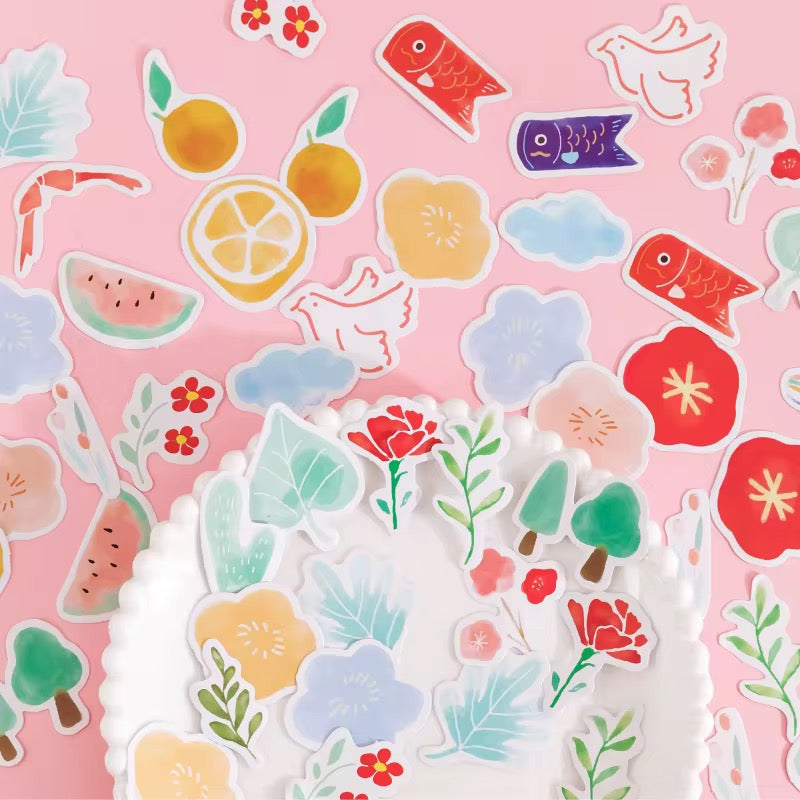 (NEW ARRIVAL) Sticker Box – Yuzu Garden – 46 Stickers