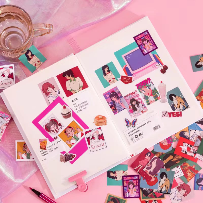 (COMING SOON) Sticker Box – Lovely & Cute Magazine Girls – 46 Stickers