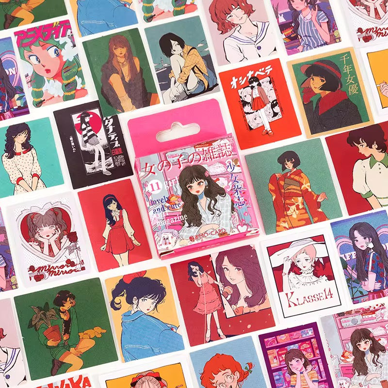 (COMING SOON) Sticker Box – Lovely & Cute Magazine Girls – 46 Stickers