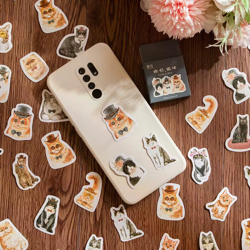 (COMING SOON) Sticker Box – Hello, Kitty Cats – 46 Stickers