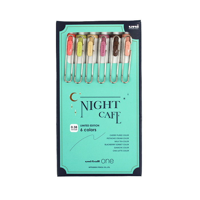 Stylo gel Uni-ball One - 0,38 mm - Night Cafe - Crème pistache