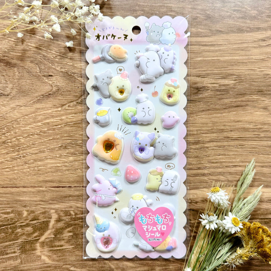 CRUX Mochi Mochi Marshmallow Puffy Stickers - Cafe Bakery βπ°