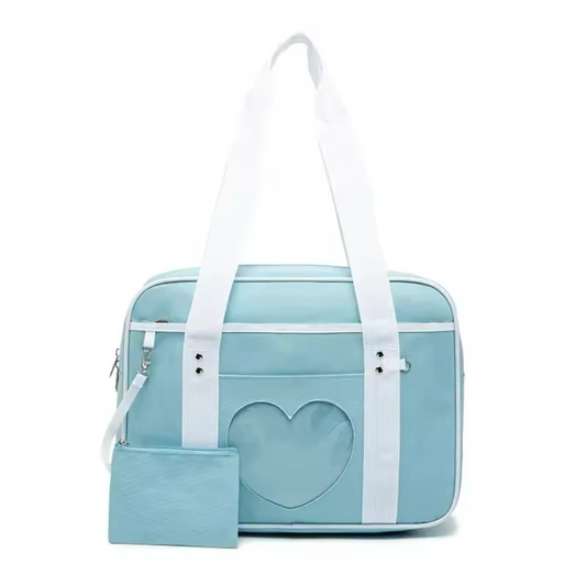 JK Heart Ita Tote Bag - Preppy School Girl Shoulder Bag