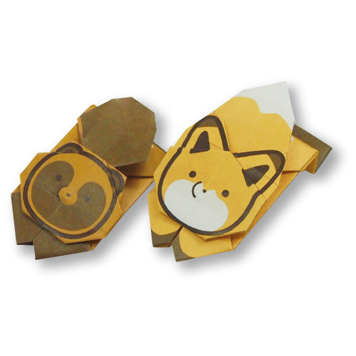 (NEW ARRIVAL) Origami Paper Toyo - Tanuki to Kitsune - 18 Sheets