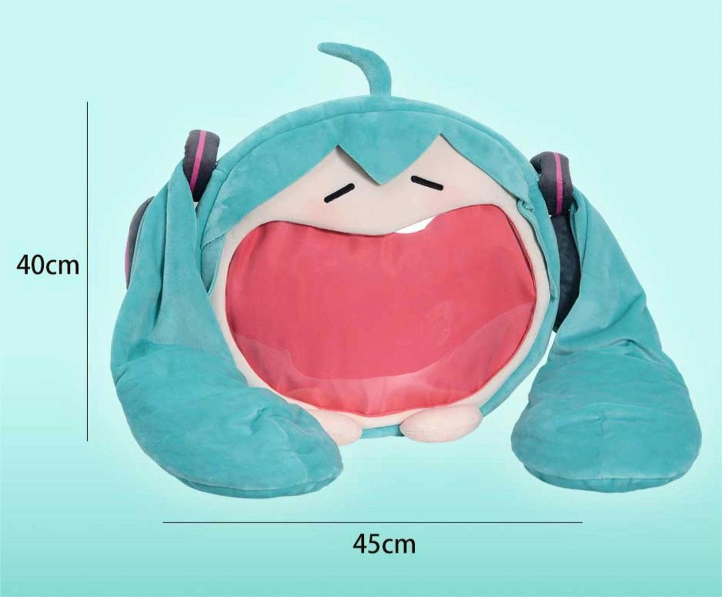 NEW! Hatsune Miku Face Plush Ita Bag - Official BEMOE Licensed - Large Backpack
