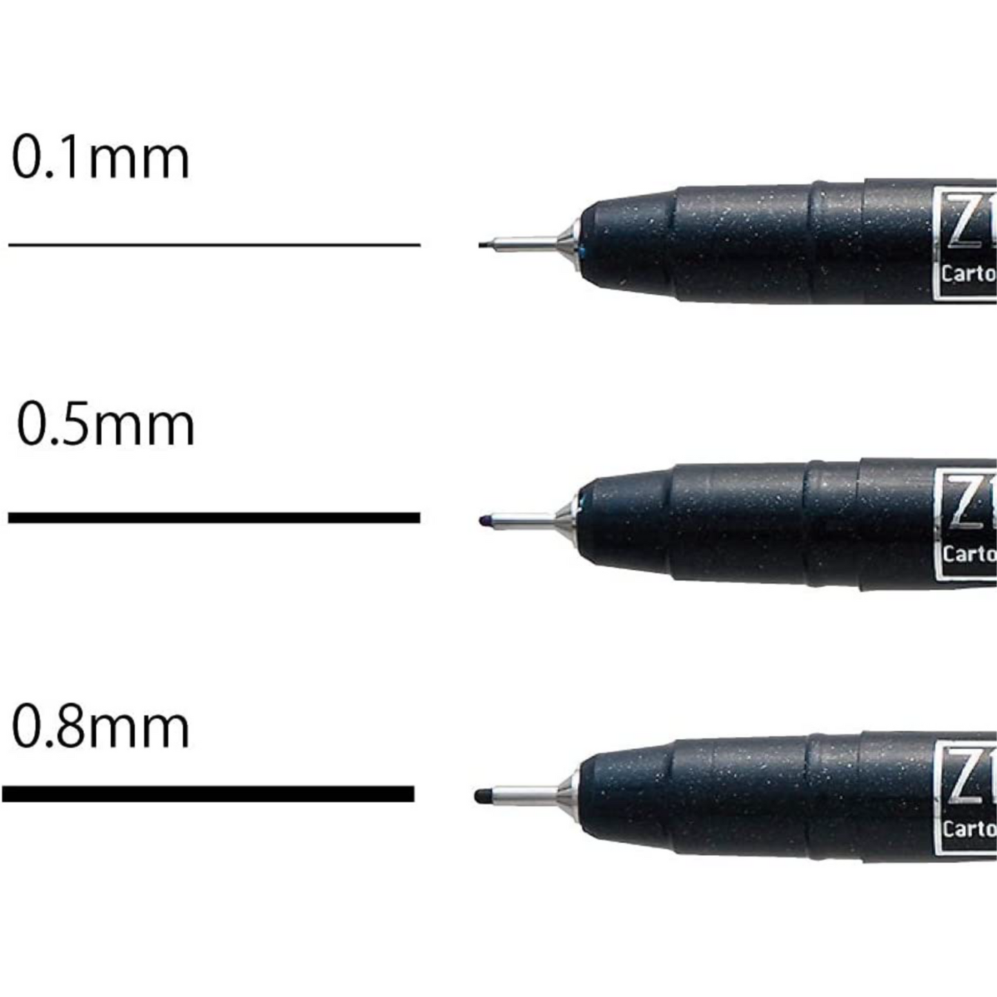 (NEW ARRIVAL) Kuretake ZIG - Cartoonist Mangaka - Black - Set of 3