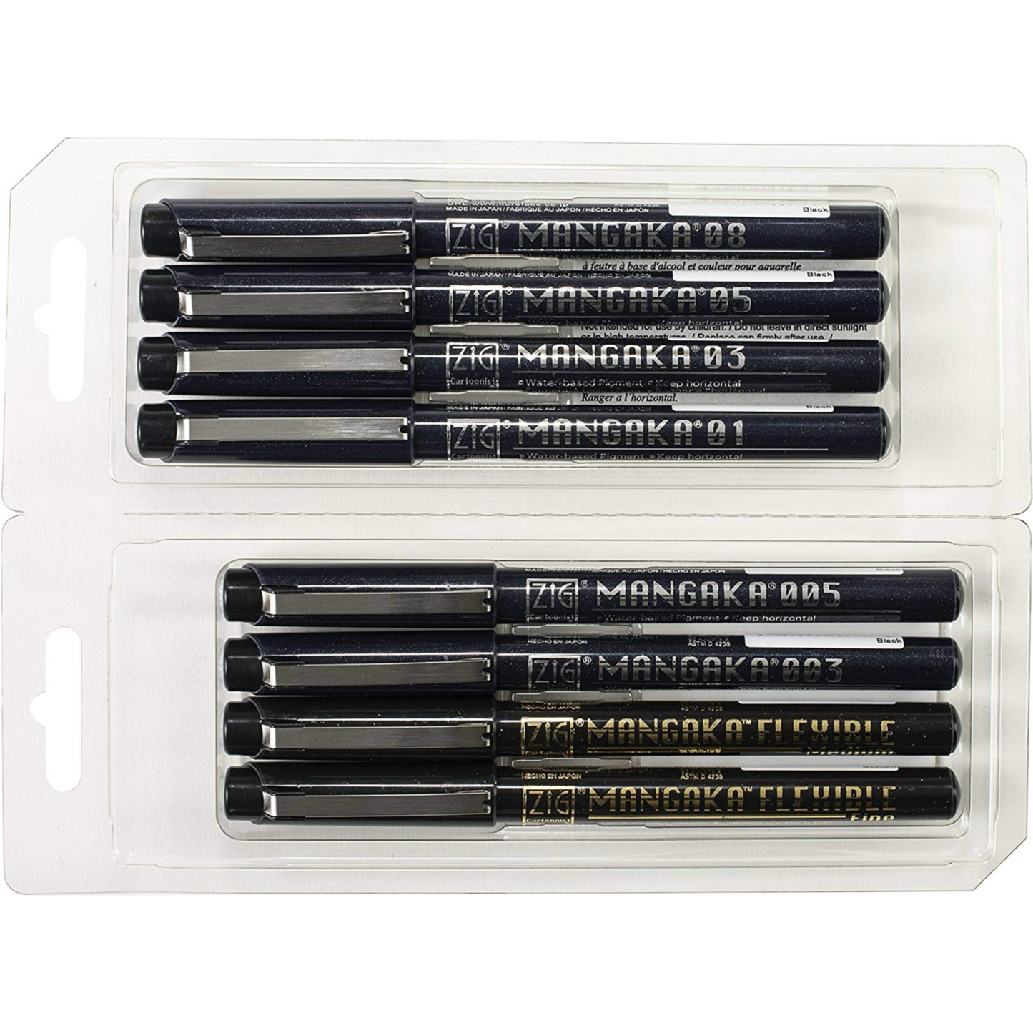 (NEW ARRIVAL) Kuretake ZIG Cartoonist Mangaka - Black- Set of 8
