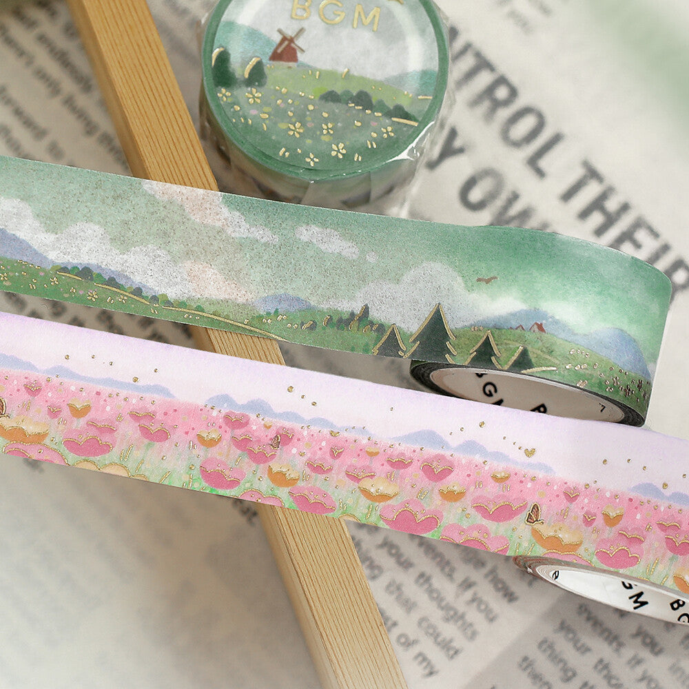 (COMING SOON) BGM Washi Tape – Dreamscape Series: Flower Garden (20mm × 5m)