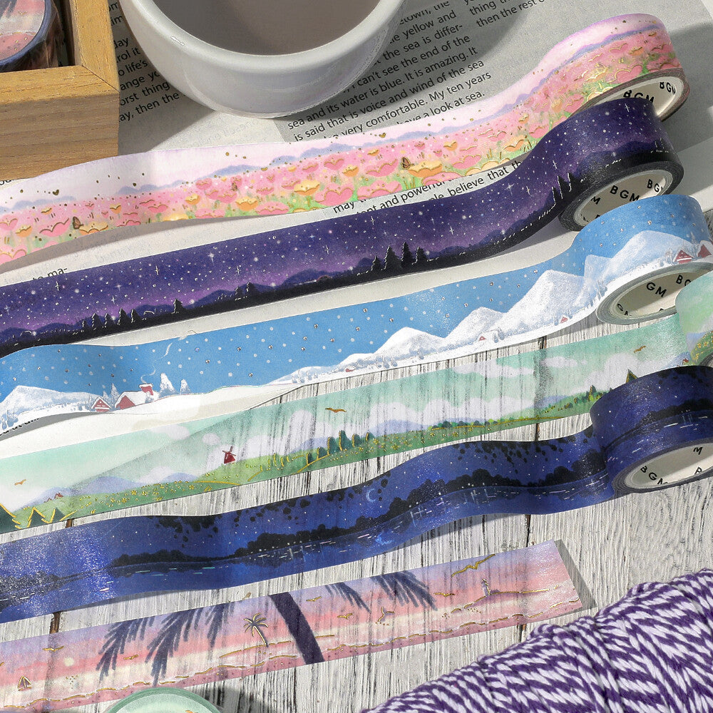 (COMING SOON) BGM Washi Tape – Dreamscape Series: Shore (20mm × 5m)