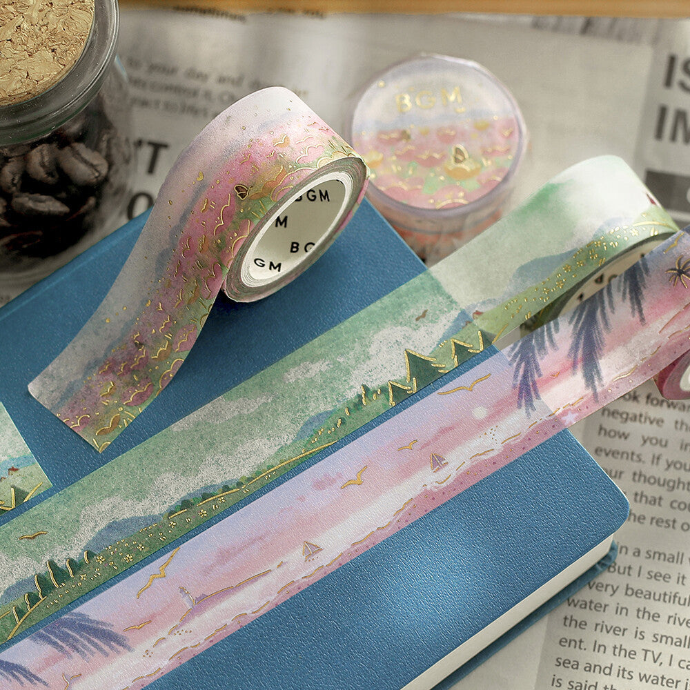 (COMING SOON) BGM Washi Tape – Dreamscape Series: Shore (20mm × 5m)