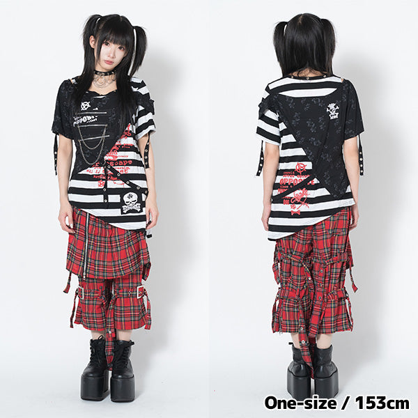ACDC RAG Punks Border T-Shirt Skull Chains & Street Stripes