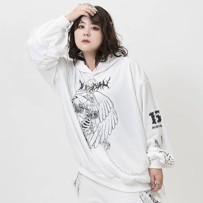 ACDC RAG Ribcage Angel Hoodie - Sinister Wings & Heavenly Screams