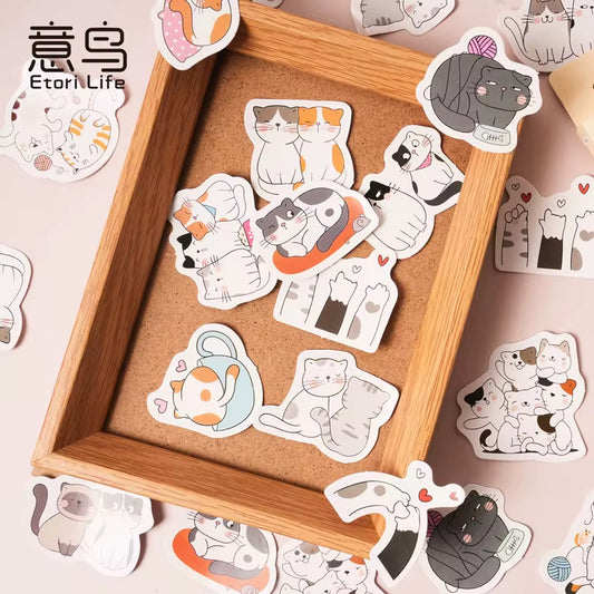 NEW! Sticker Box - Cute Cats- 45 Stickers