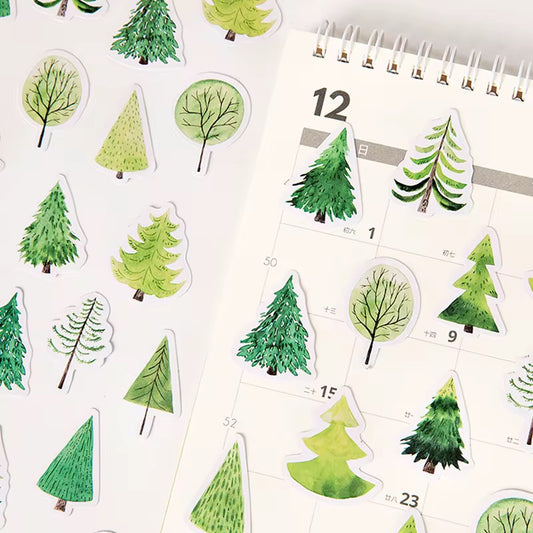 NEW! Sticker Box - Forest Trees - 45 Stickers