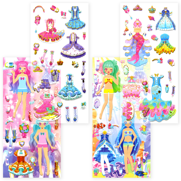 Dress-Up Puffy Doll Stickers Set - Idol Collection ππ