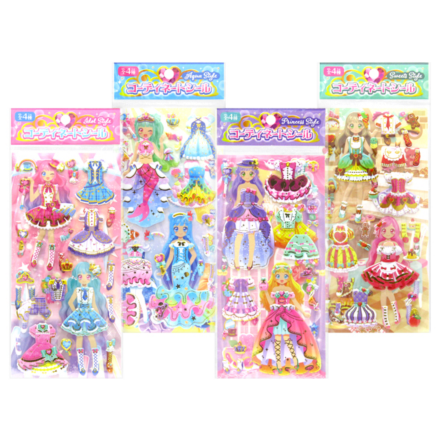 Dress-Up Puffy Doll Stickers Set - Idol Collection ππ
