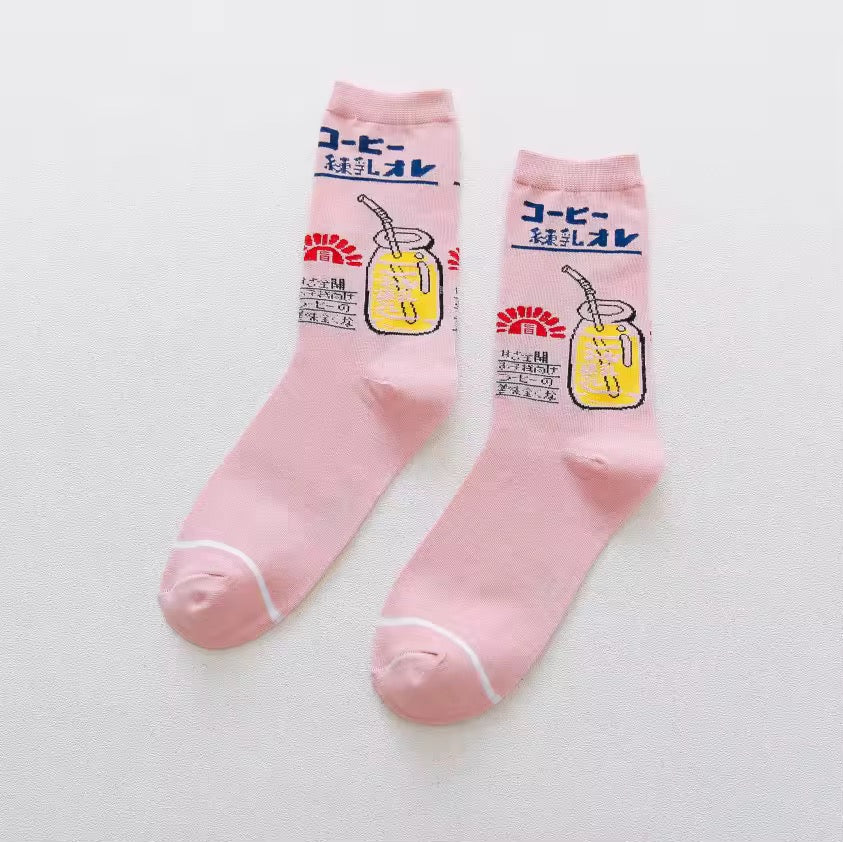 Japanese Drinks & Milk Carton Socks